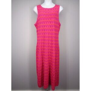 City Chic Pink Crochet Stripe Dress Plus Size XXL (24) New
